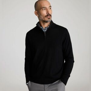 Merino Wool Mens Quarter Zip Sweater by TOSCANO |Size medium